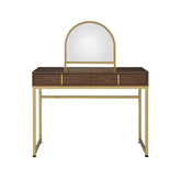 Coleen Walnut & Gold Finish Vanity Desk Model AC00670 By ACME Furniture